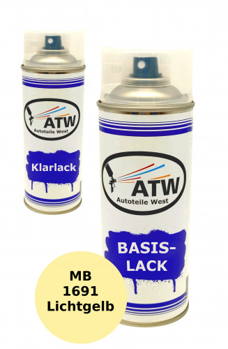 Autolack für Mercedes Benz 1691 Lichtgelb+400ml Klarlack Set